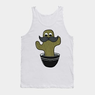 Cute Cactus with Mustache Tank Top